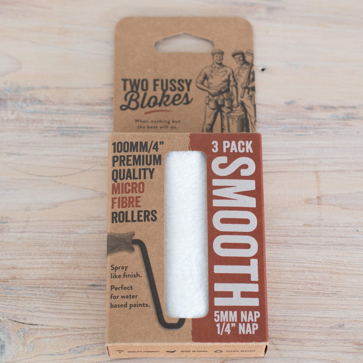 Box of 3 5mm Nap microfibre rollers from Two Fussy Blokes