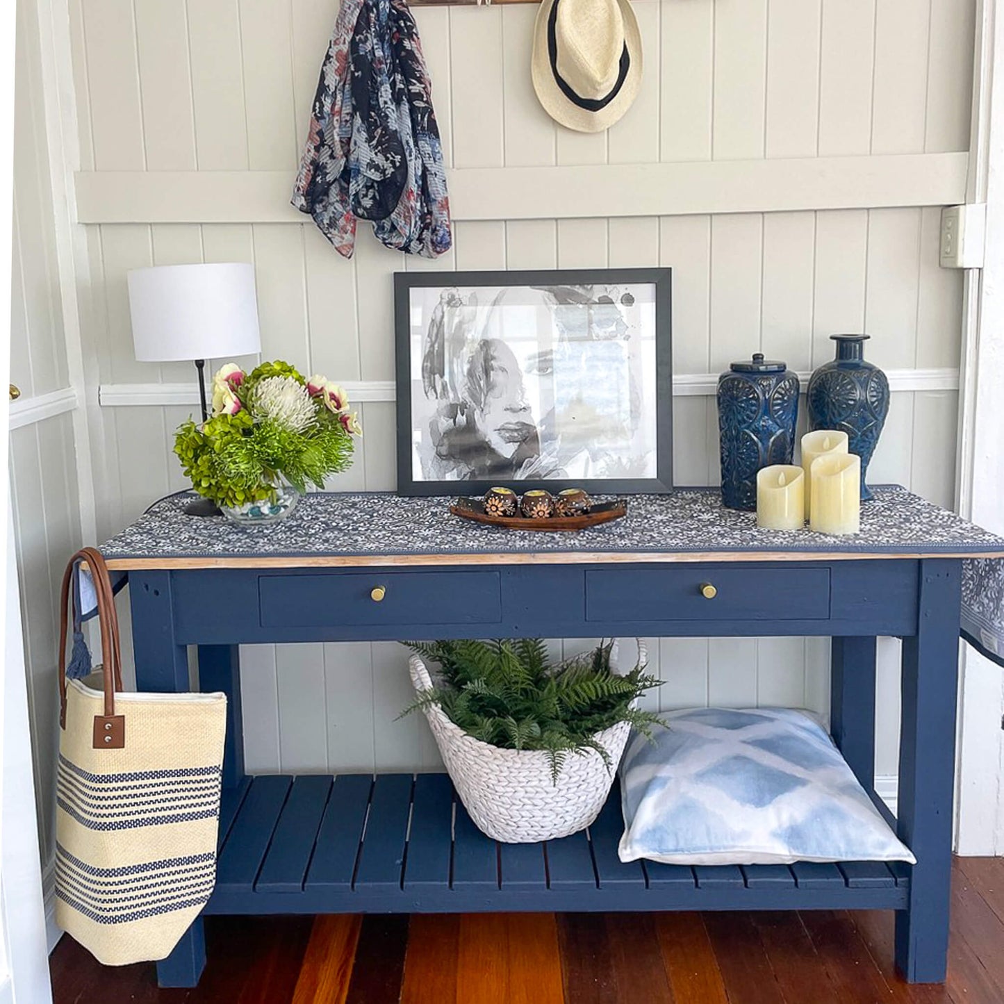 Timber console painted with Blake & Taylor Ink Navy Chalk Furniture Paint