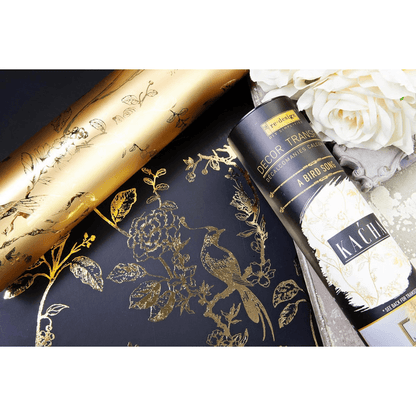  Gold bird and floral furniture transfer