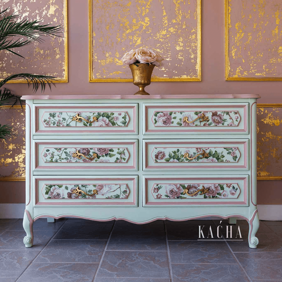 set of drawers with Furniture Transfer with roses