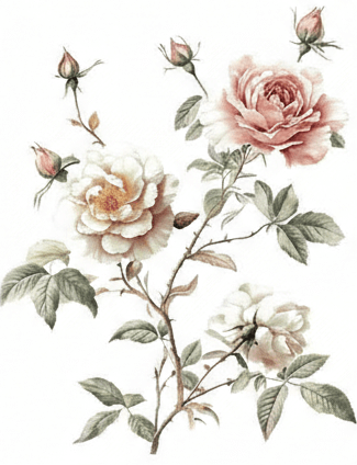 Illustration of flowers with a white background
