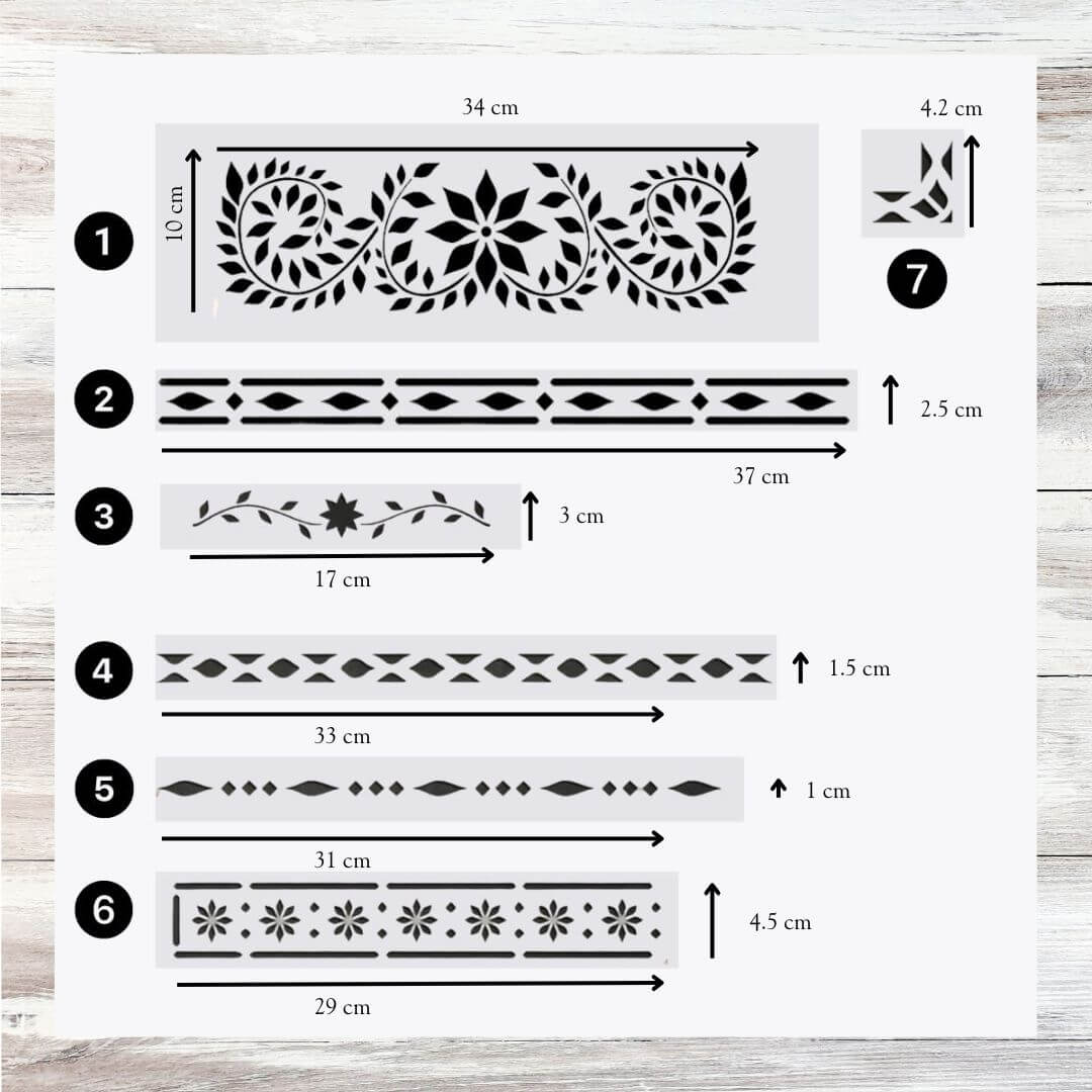 Jaipur Indian Bone Inlay Stencil - Blake & Taylor Chalk Furniture Paint