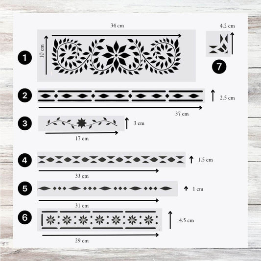 Jaipur Indian Bone Inlay Stencil - Blake & Taylor Chalk Furniture Paint