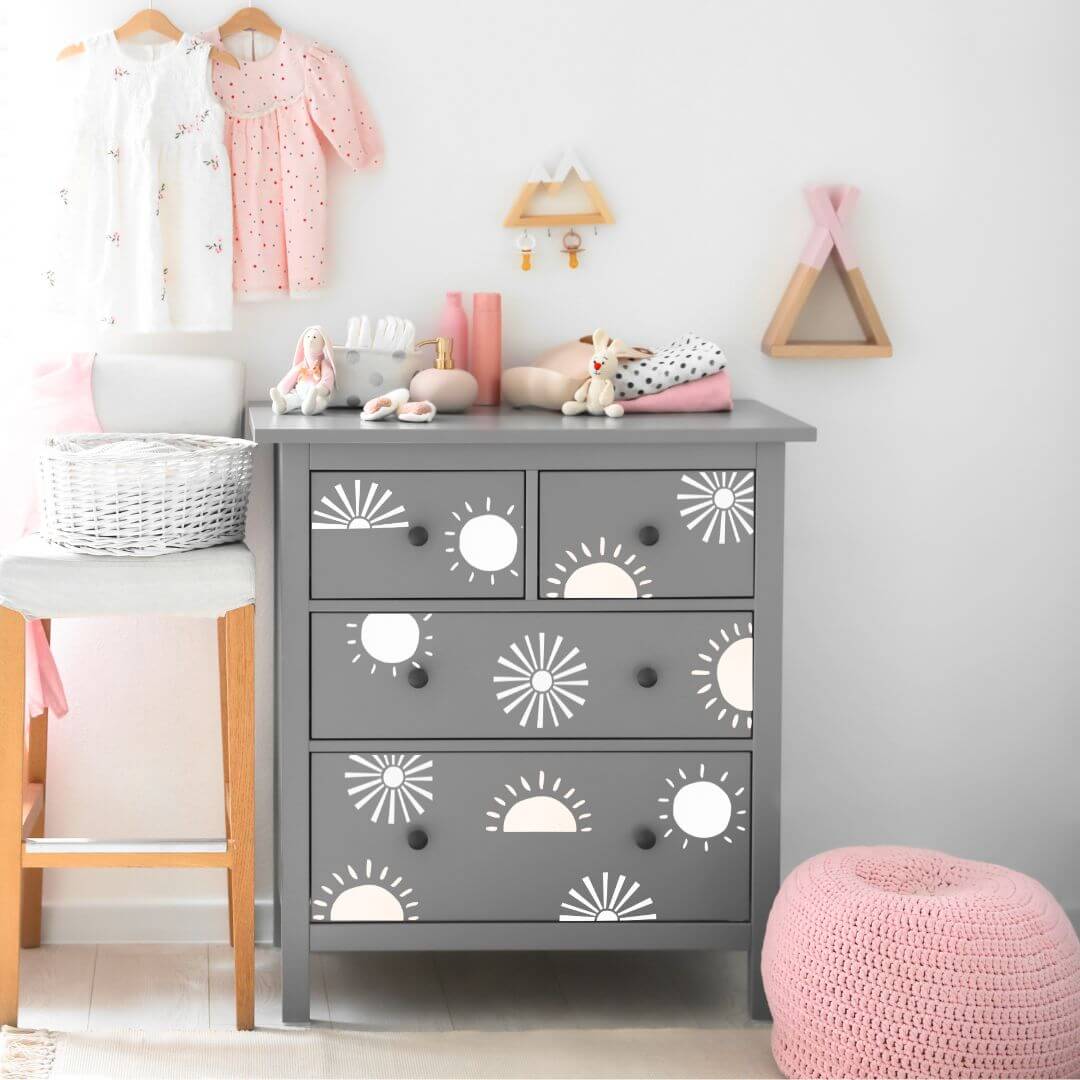 boho sun furniture stencil