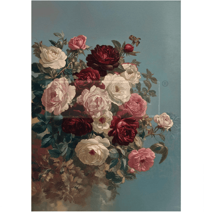 bouquet of rose decoupage paper