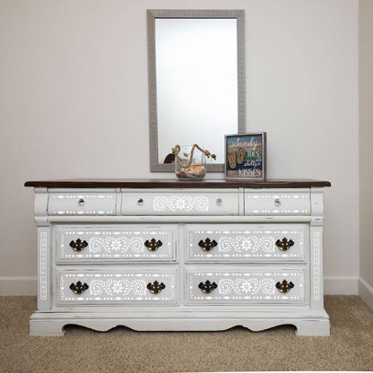 Jaipur Indian Bone Inlay Stencil - Blake & Taylor Chalk Furniture Paint