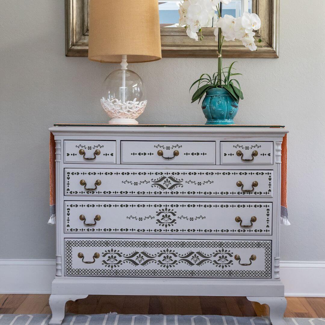 Satara Indian Bone Inlay Stencil - Blake & Taylor Chalk Furniture Paint